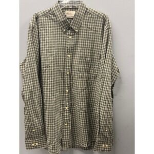 Beretta Plaid Button Down Shirt Mens 3XL Green Tan Long Sleeve Check Outdoors